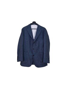 Velasca Wool Barga Blazer Mens IT 48 US 38 Blue Abraham Moon Italy Unstructured